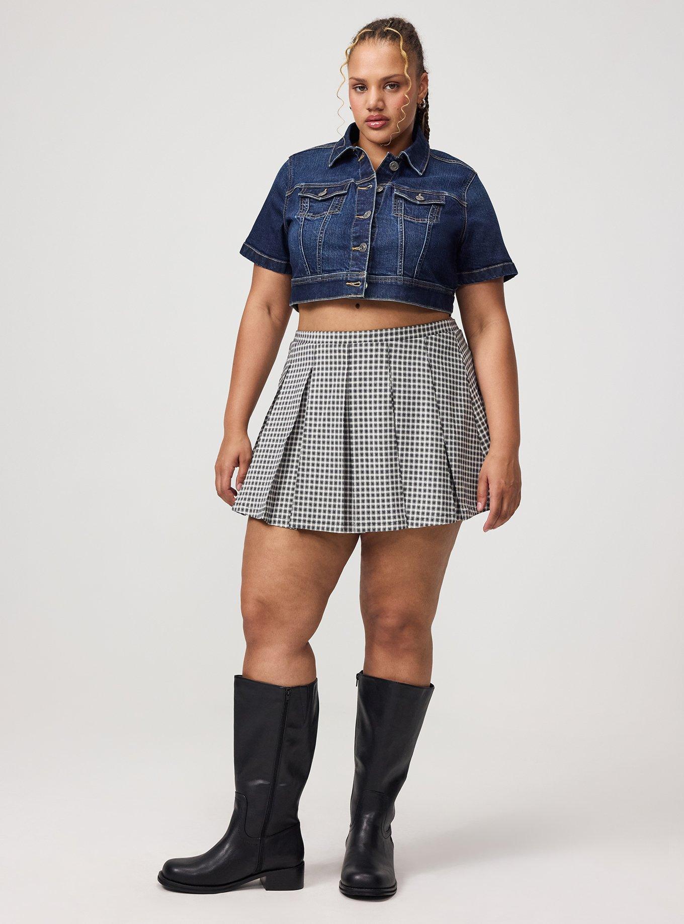 5'' Studio Crepe Box Pleat Skort, ROMA PLAID GREY, alternate