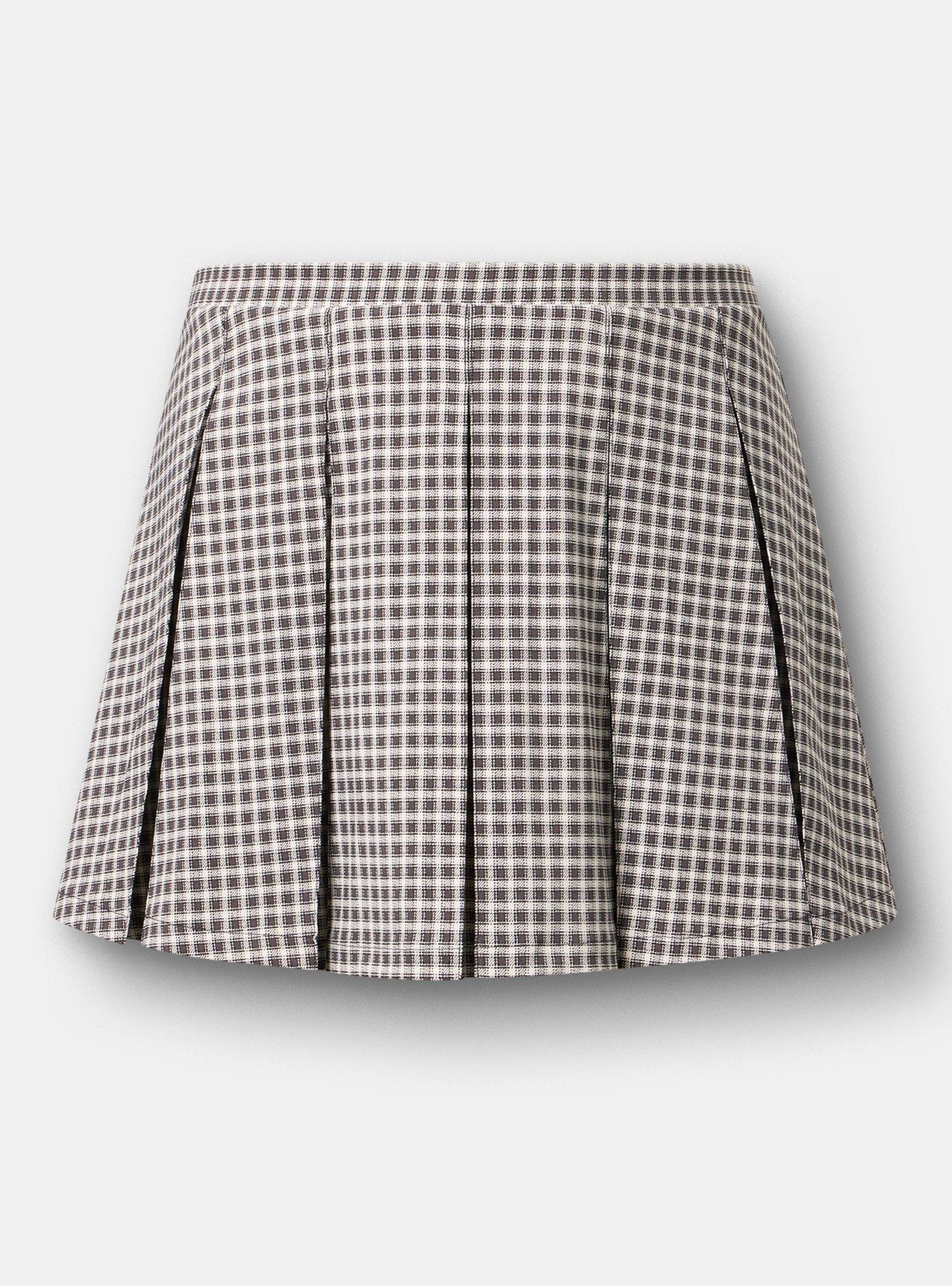 5'' Studio Crepe Box Pleat Skort, ROMA PLAID GREY, flat
