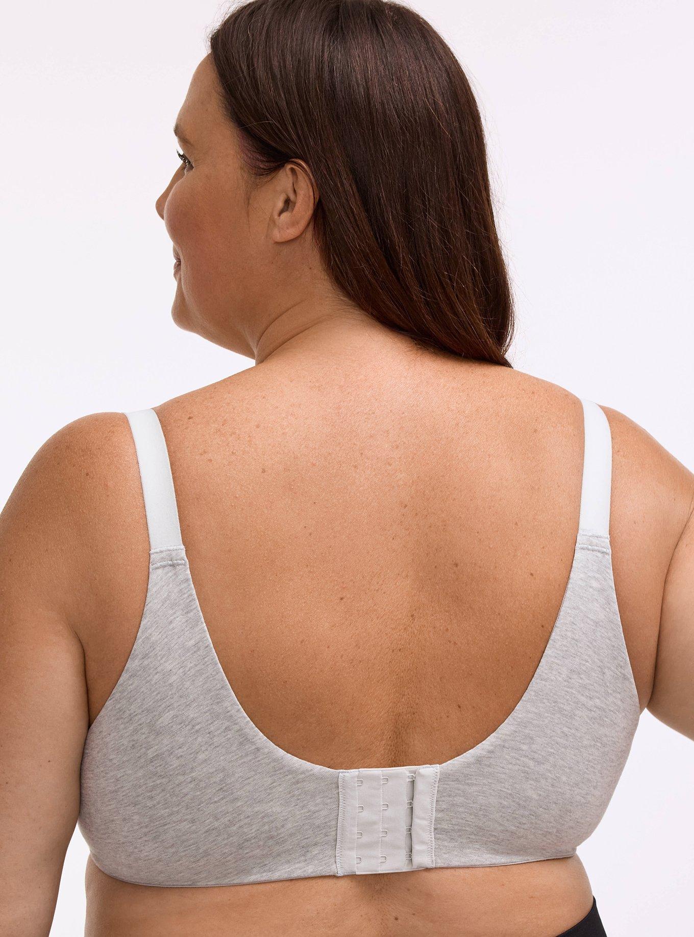 Full Coverage Lightly Lined Cotton Heather Bra, LIGHTEST HEATHER GREY, alternate
