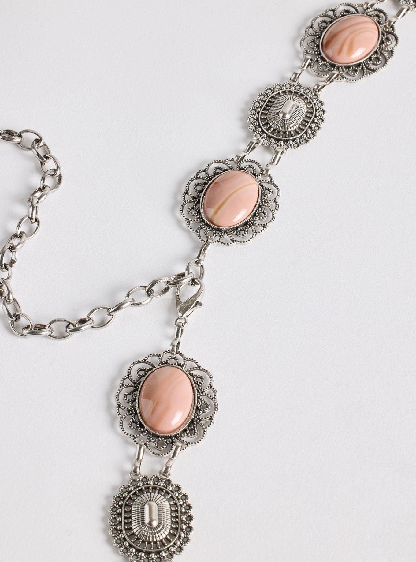 Stone Antique Chain Belt, SILVER, alternate