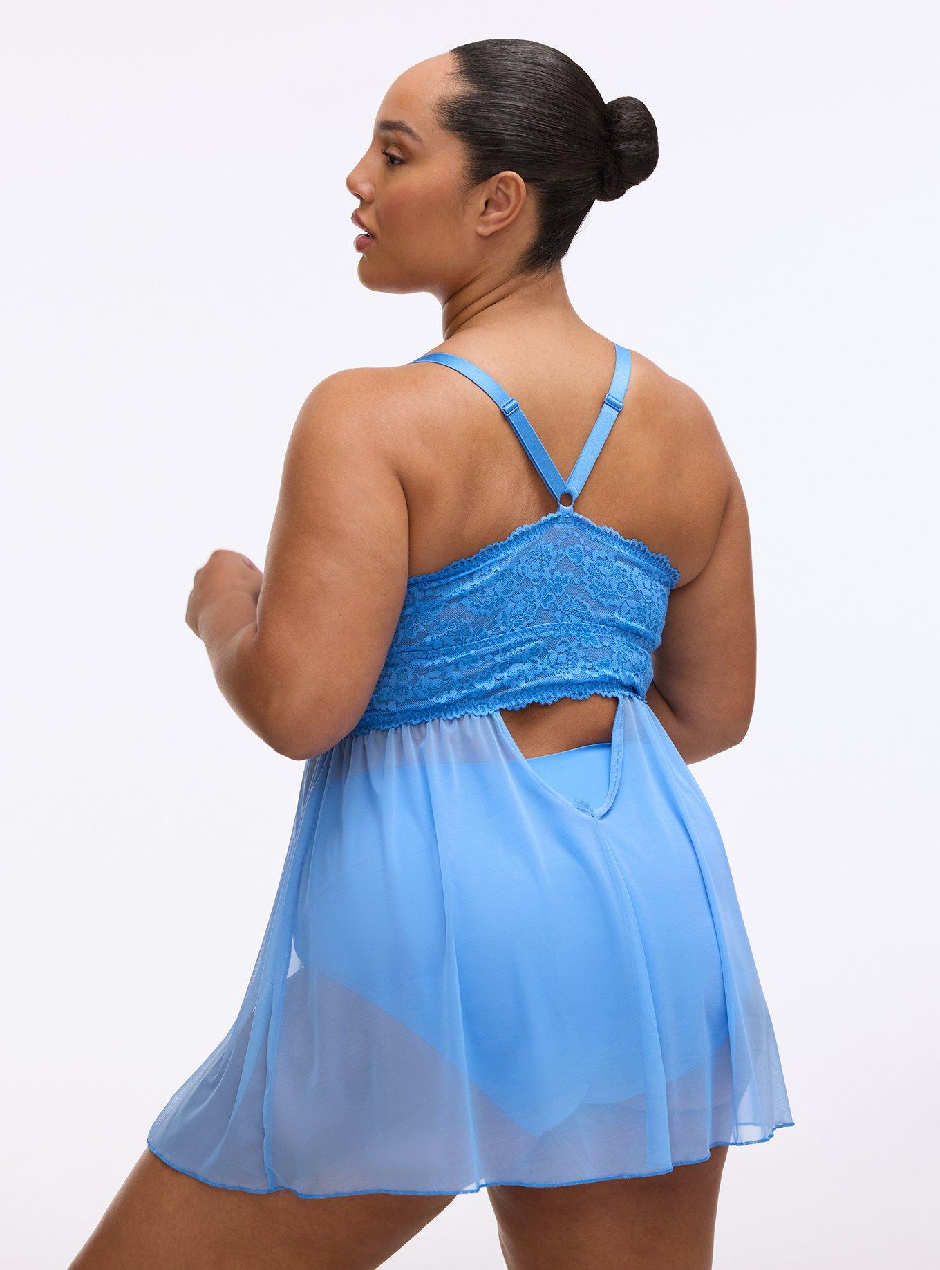 Simply Lace & Chiffon Babydoll, REGATTA, alternate