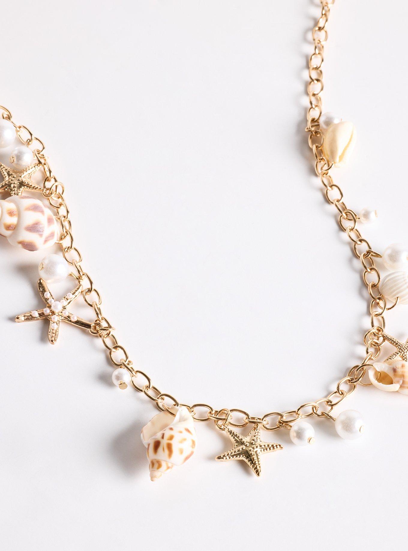 Shell & Pearl Chain Belt, GOLD, alternate