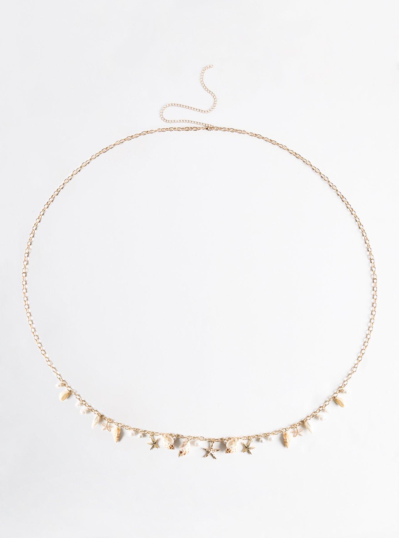 Shell & Pearl Chain Belt, GOLD, hi-res