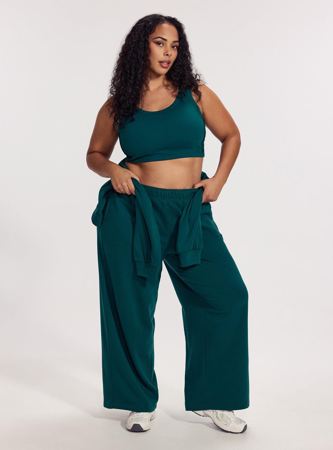 Super Soft Fleece Active Wide-Leg Sweatpants, BOTANICAL GARDEN, alternate