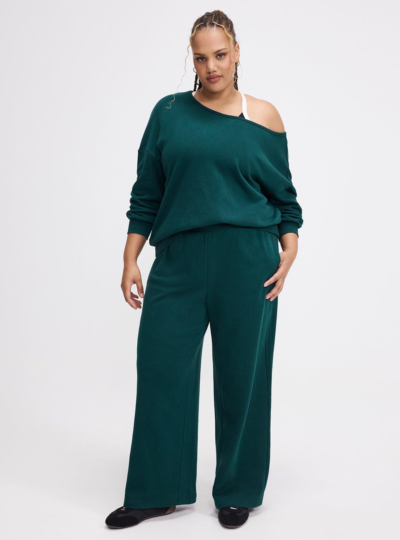 TRU Wide-Leg Cozy Fleece Sweatpant, BOTANICAL GARDEN, hi-res