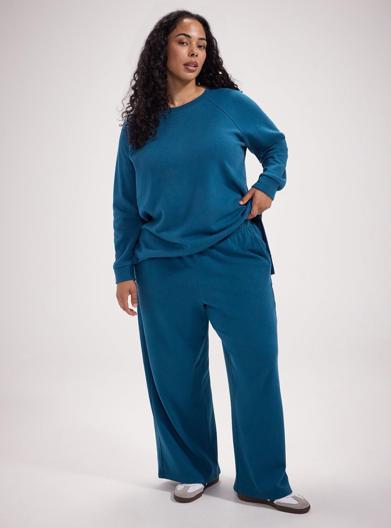 TRU Wide-Leg Cozy Fleece Sweatpant, LEGION BLUE, hi-res