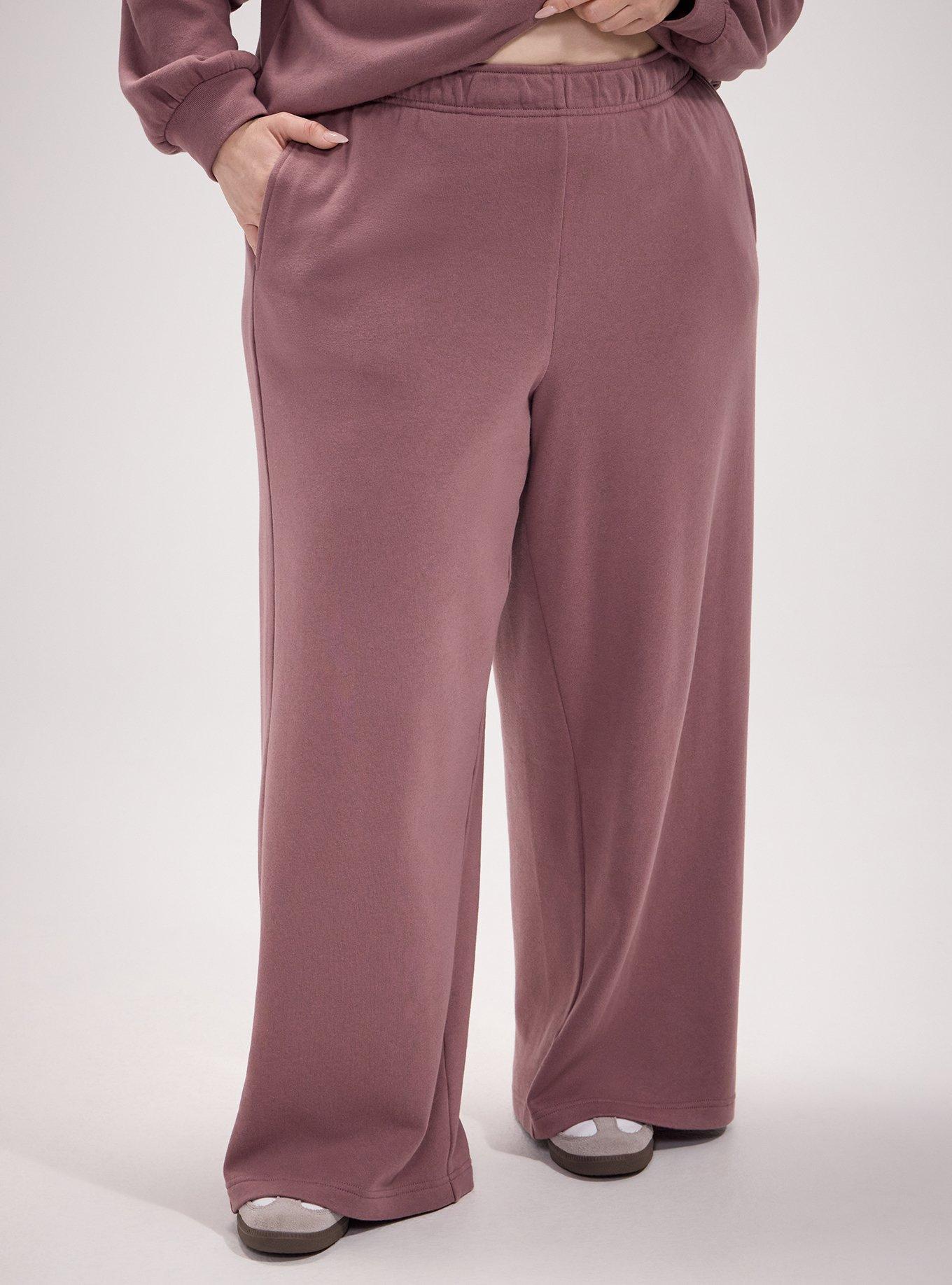 TRU Wide-Leg Cozy Fleece Sweatpant, ROSE TAUPE, alternate