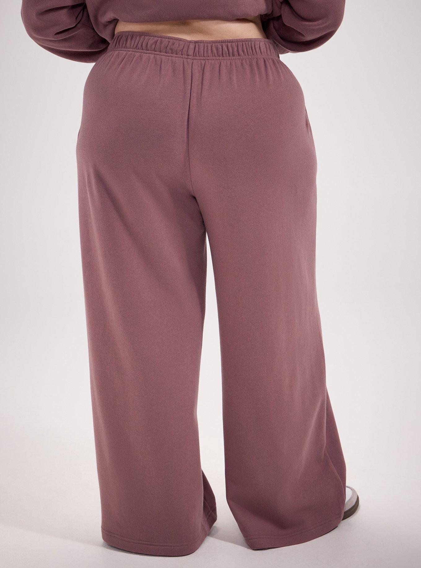 TRU Wide-Leg Cozy Fleece Sweatpant, ROSE TAUPE, alternate