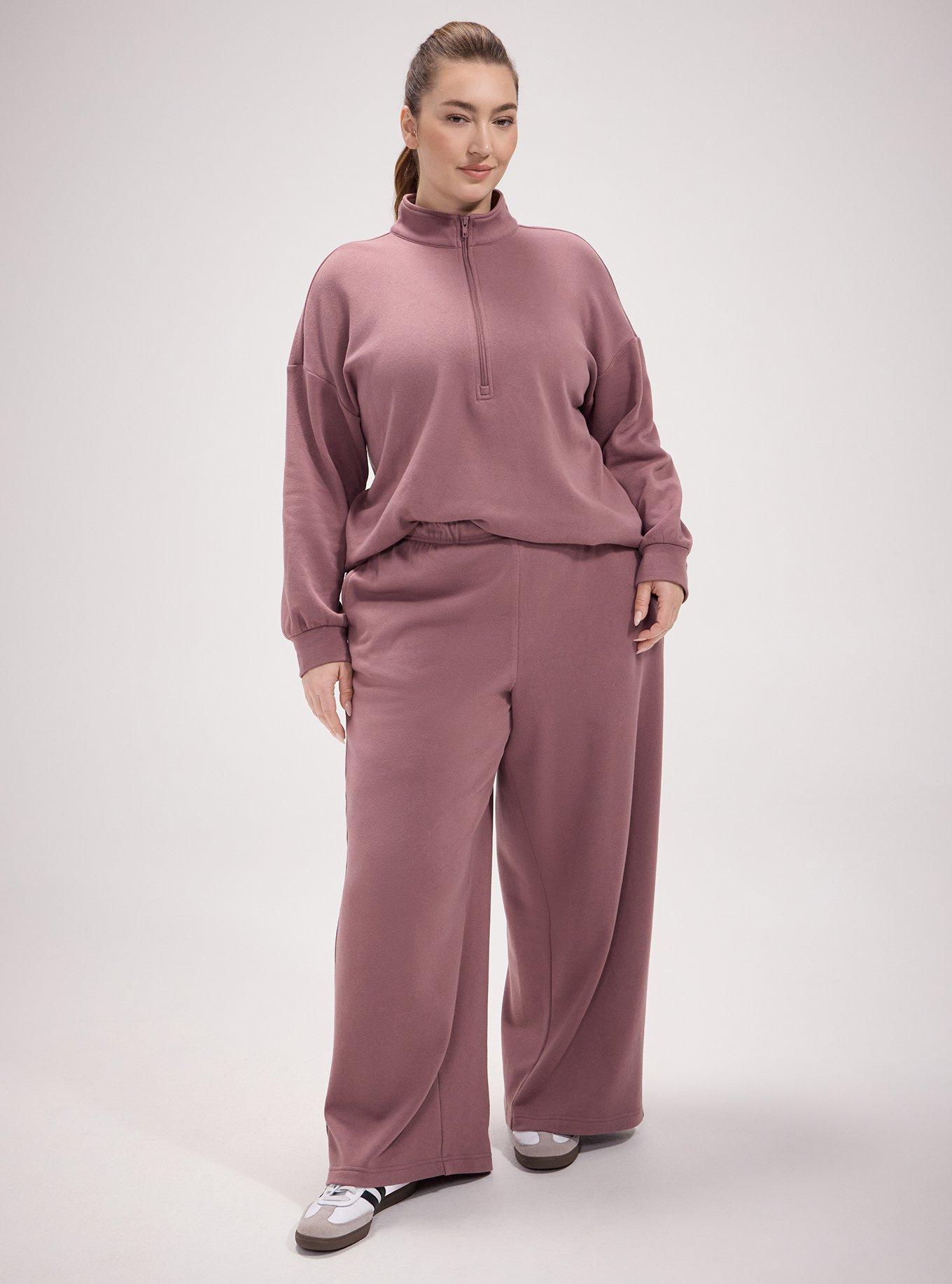 TRU Wide-Leg Cozy Fleece Sweatpant, ROSE TAUPE, hi-res