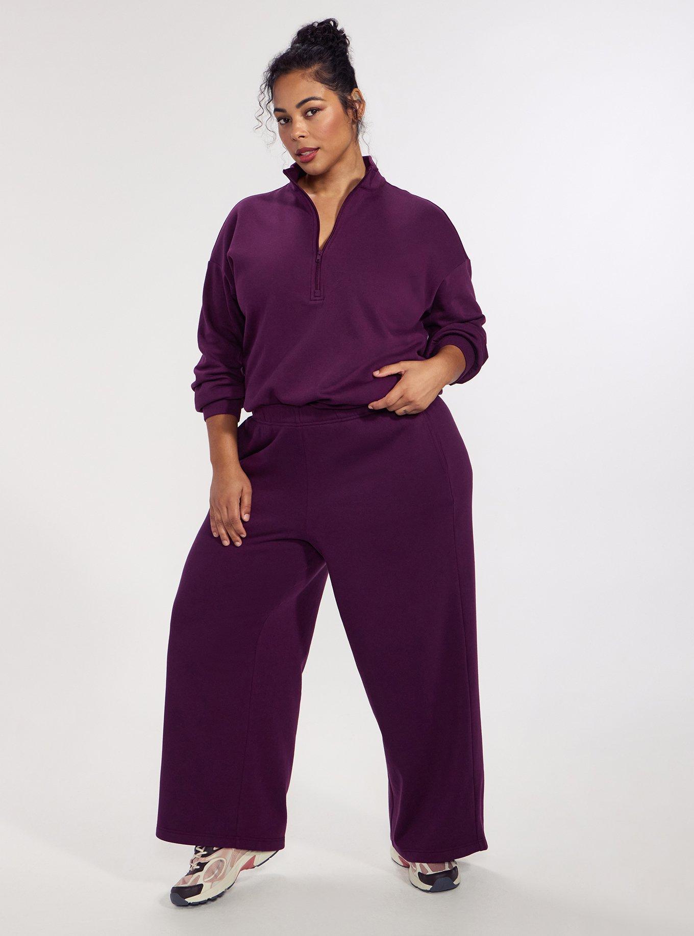 TRU Super Soft Fleece Wide Leg Active Sweatpant, WINTER BLOOM, alternate