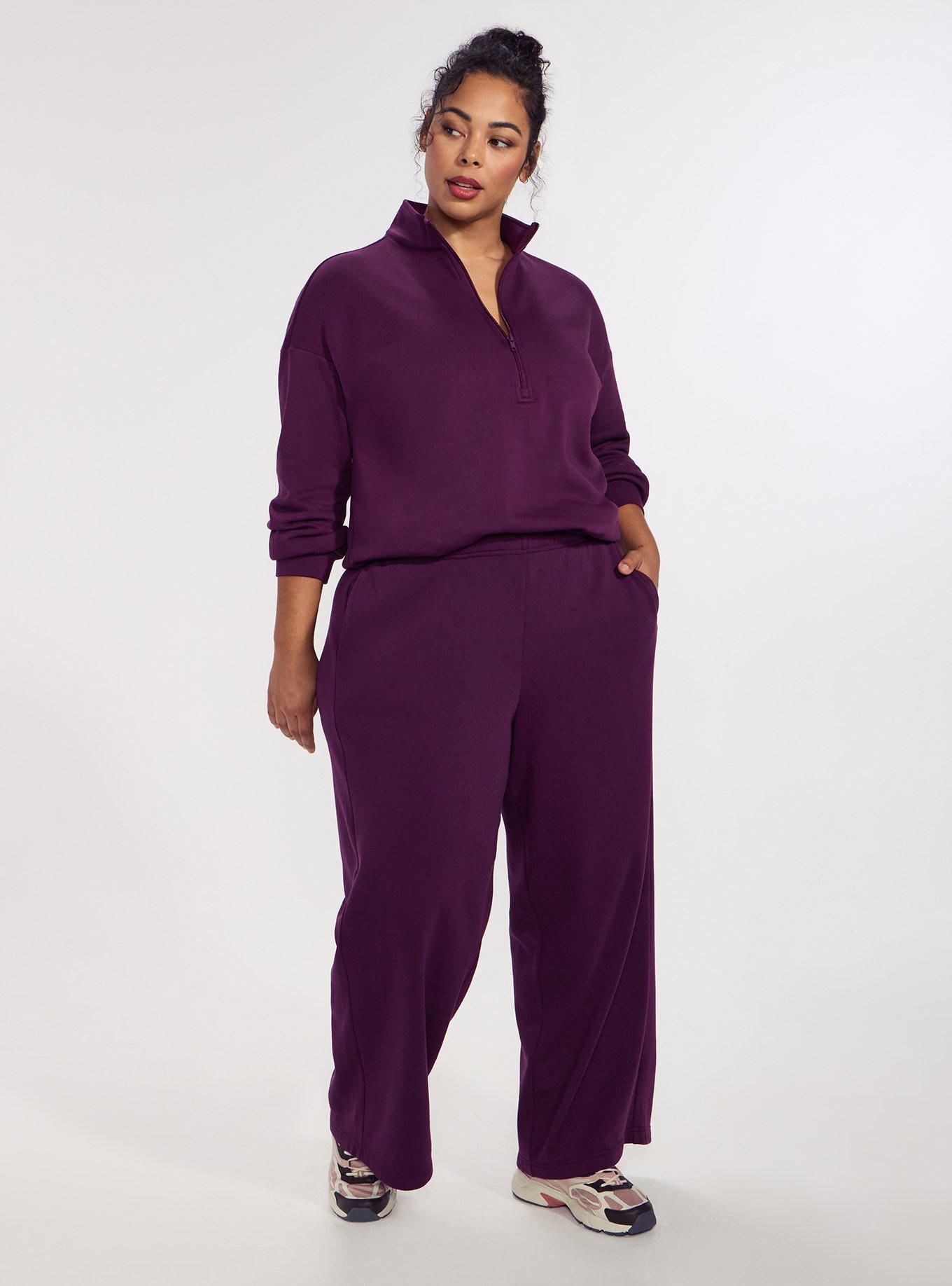TRU Super Soft Fleece Wide Leg Active Sweatpant, WINTER BLOOM, alternate
