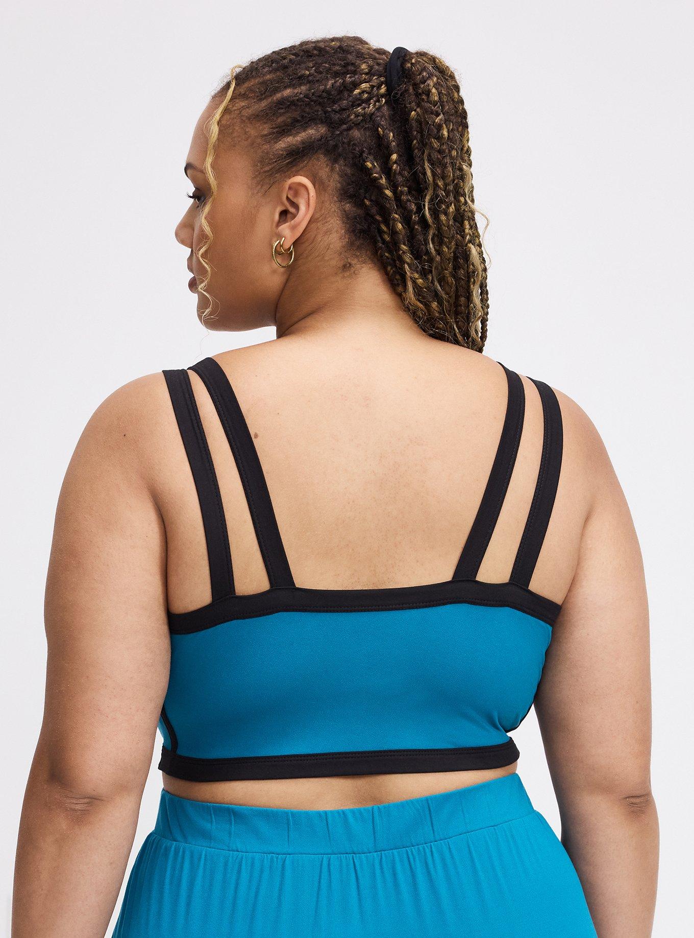 TRU Super Soft Performance Jersey Active Bra with Piping, OCEAN DEPTHS, alternate