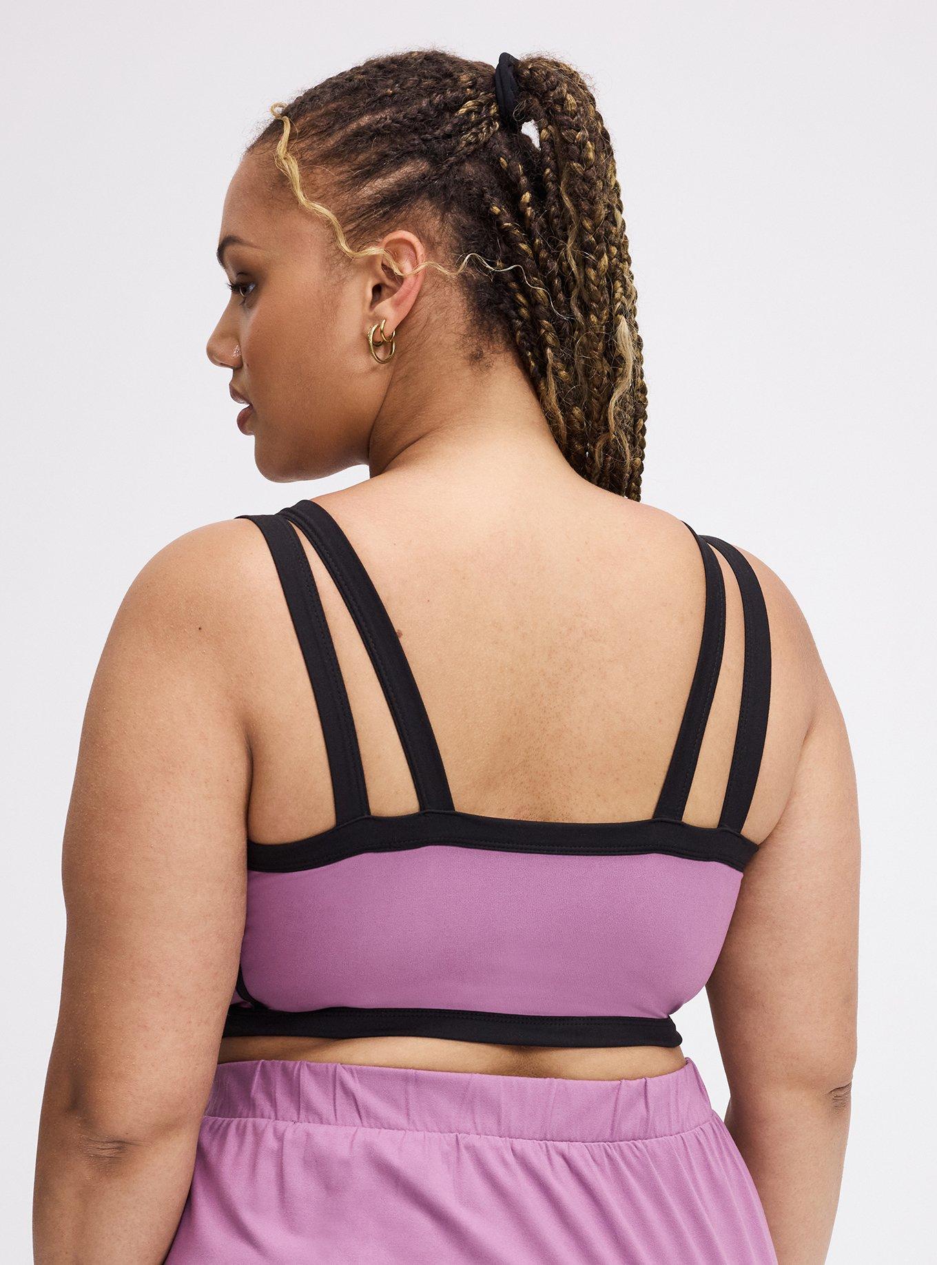 TRU Super Soft Performance Jersey Active Bra with Piping, ARGYLE PURPLE, alternate