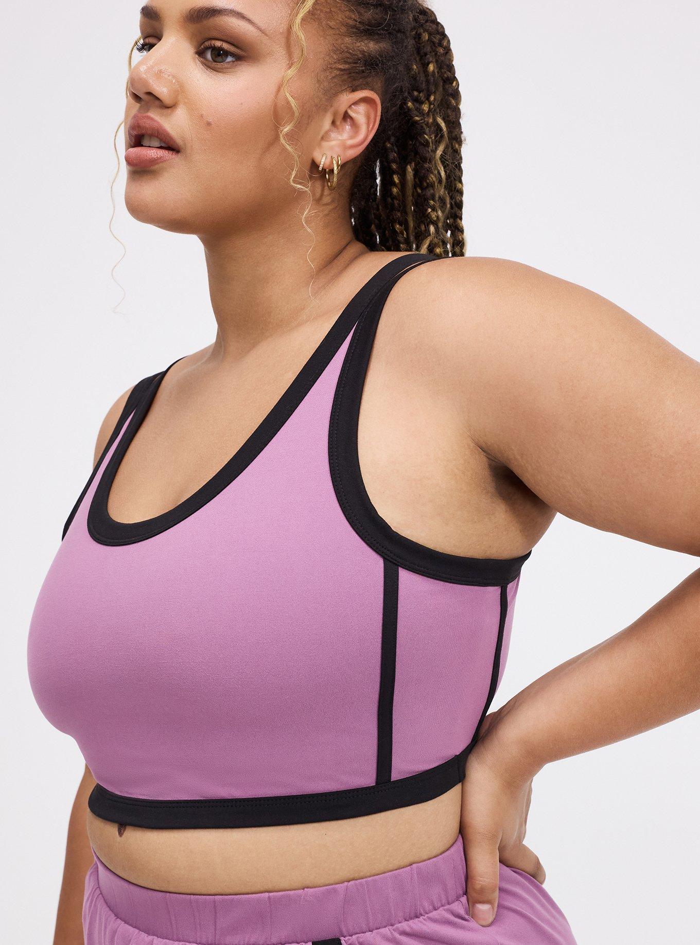 TRU Super Soft Performance Jersey Active Bra with Piping, ARGYLE PURPLE, alternate
