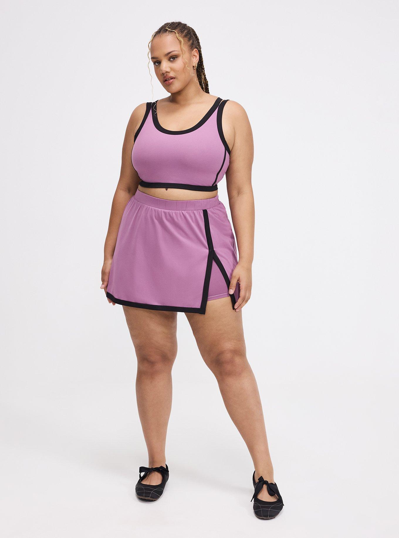 TRU Super Soft Performance Jersey Active Bra with Piping, ARGYLE PURPLE, alternate