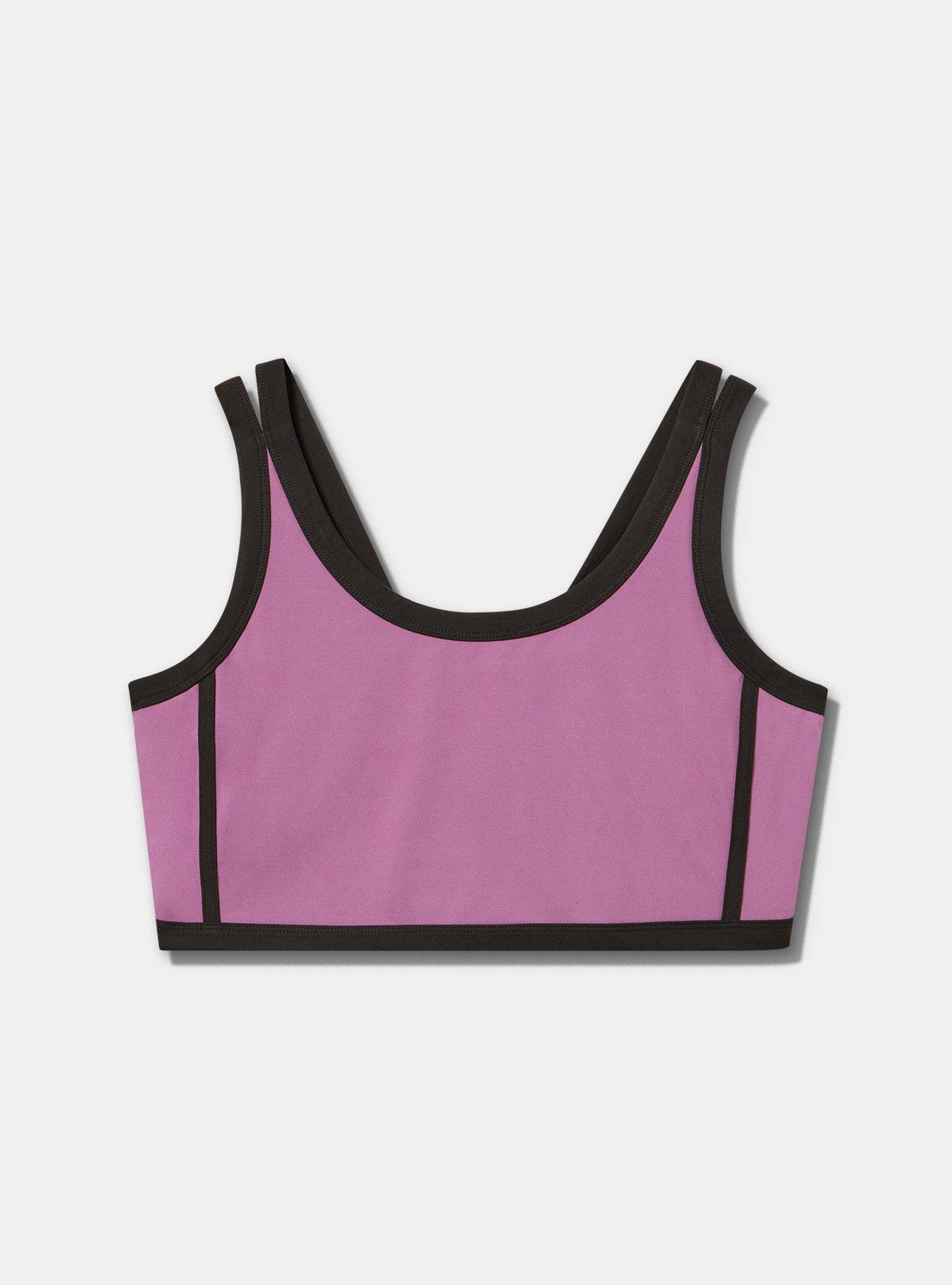 TRU Super Soft Performance Jersey Active Bra with Piping, ARGYLE PURPLE, flat