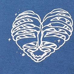 Lightweight French Terry Crew Lounge Tee, HEART RIB BLUE, swatch