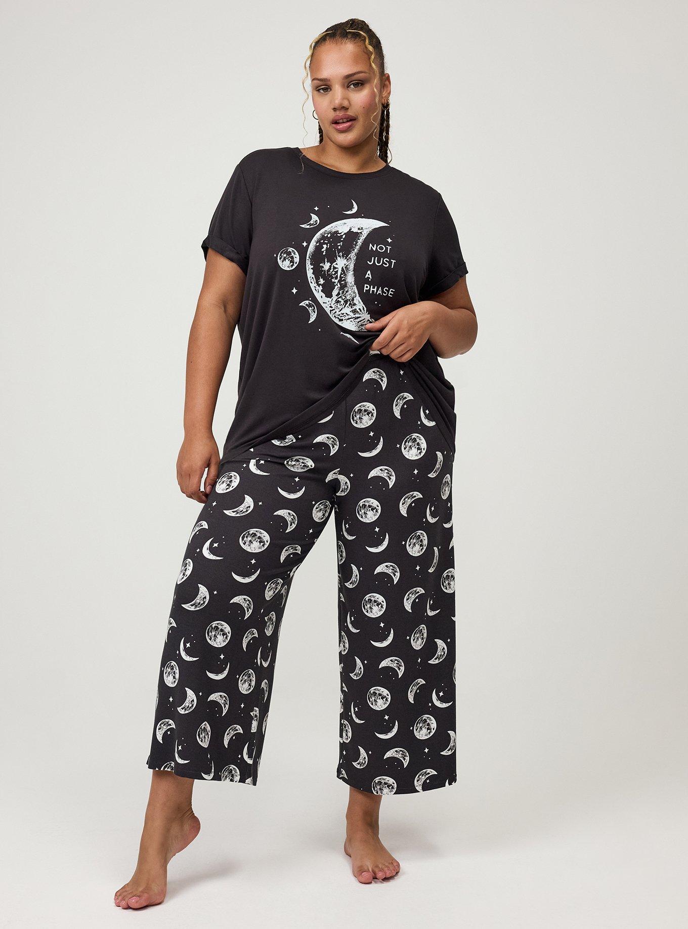 Lightweight French Terry Crew Lounge Tee, NOT A PHASE MOONS PHANTOM, alternate