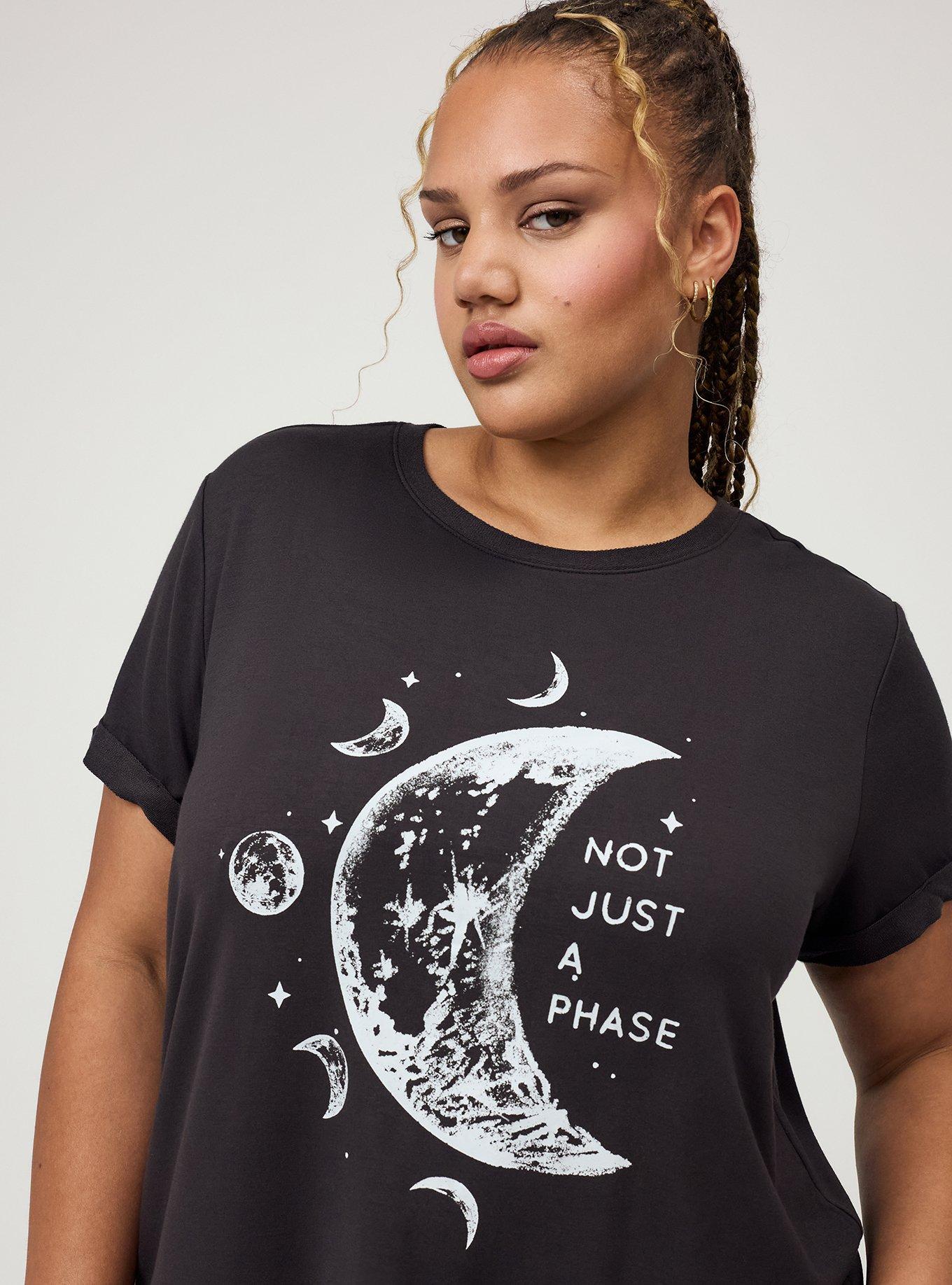 Lightweight French Terry Crew Lounge Tee, NOT A PHASE MOONS PHANTOM, alternate