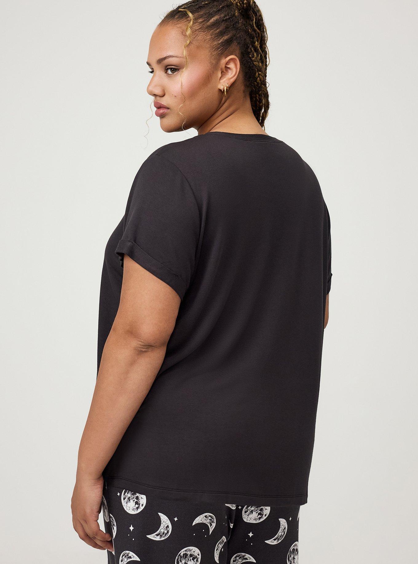 Lightweight French Terry Crew Lounge Tee, NOT A PHASE MOONS PHANTOM, alternate