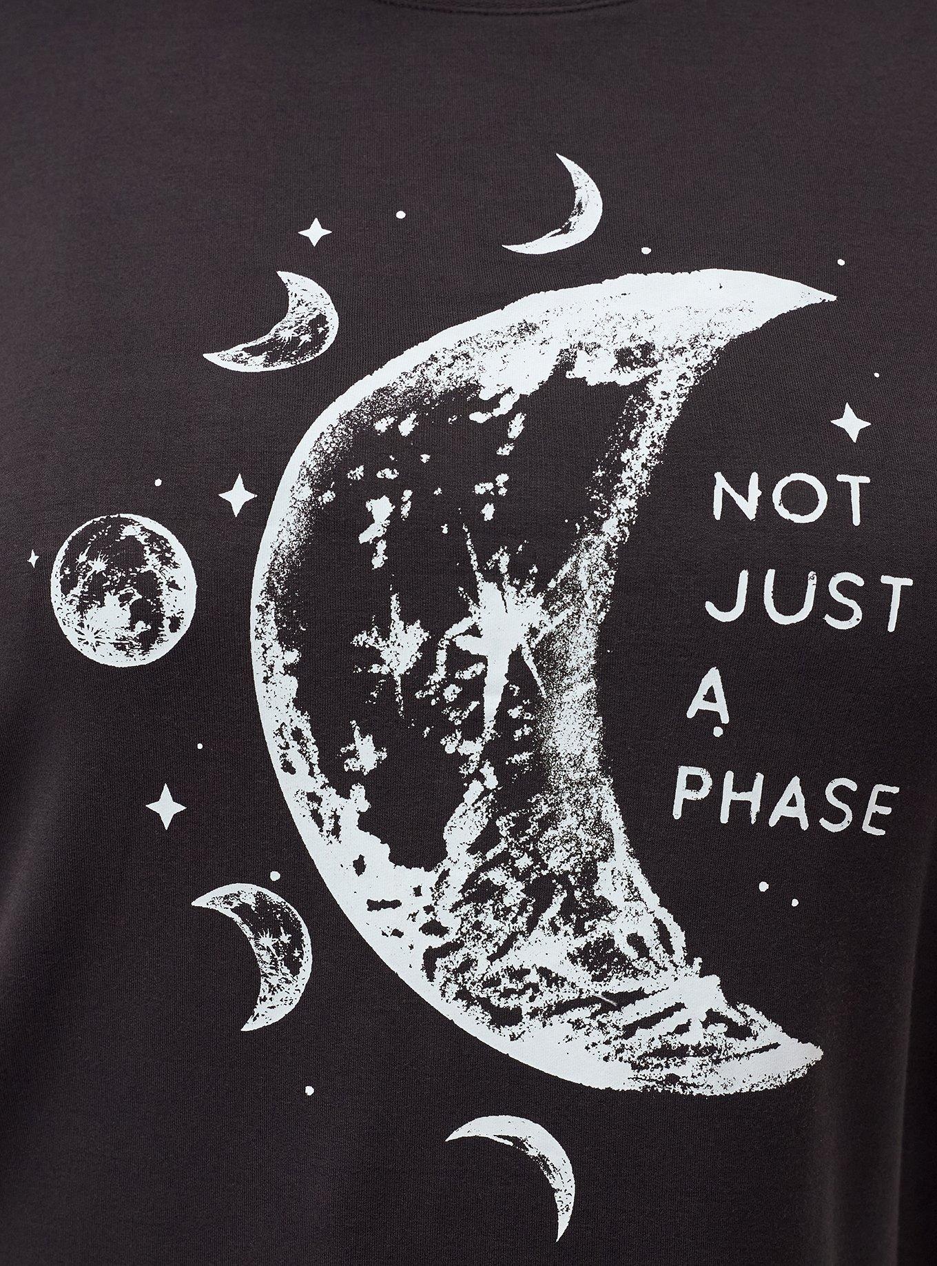 Lightweight French Terry Crew Lounge Tee, NOT A PHASE MOONS PHANTOM, alternate