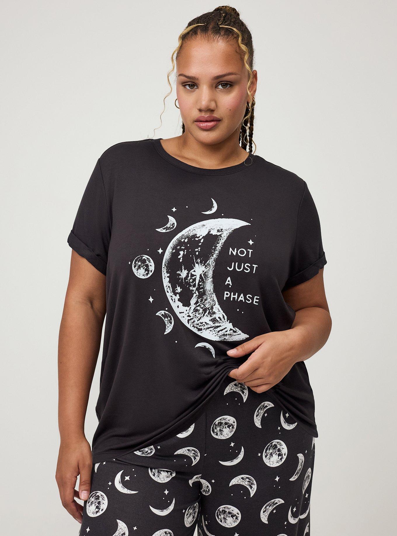 Lightweight French Terry Crew Lounge Tee, NOT A PHASE MOONS PHANTOM, hi-res