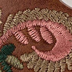 Embroidered Denim Belt, COGNAC, swatch