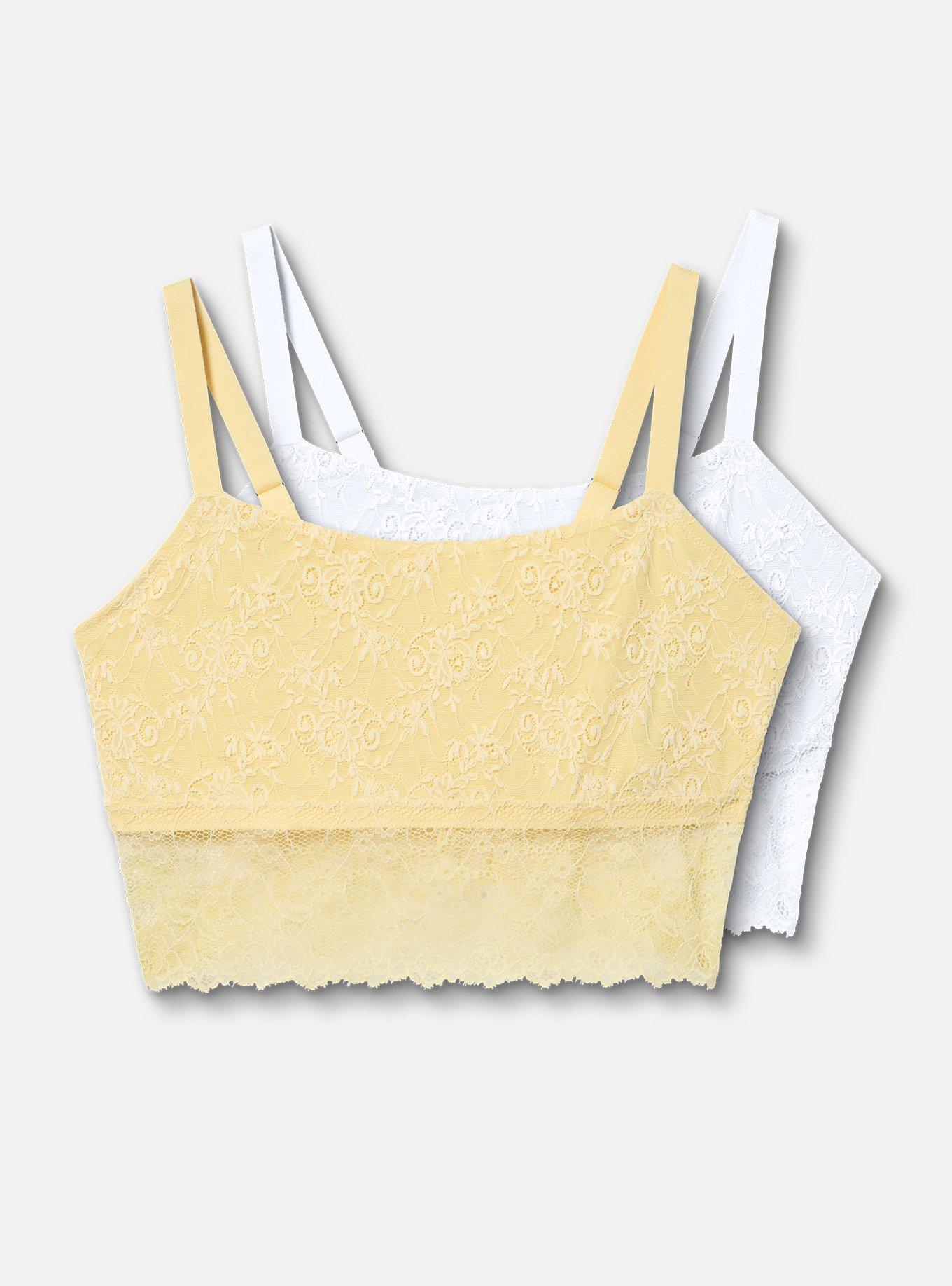 2-Pack Unlined Scoop Lace Trim Bralette, MULTI, hi-res