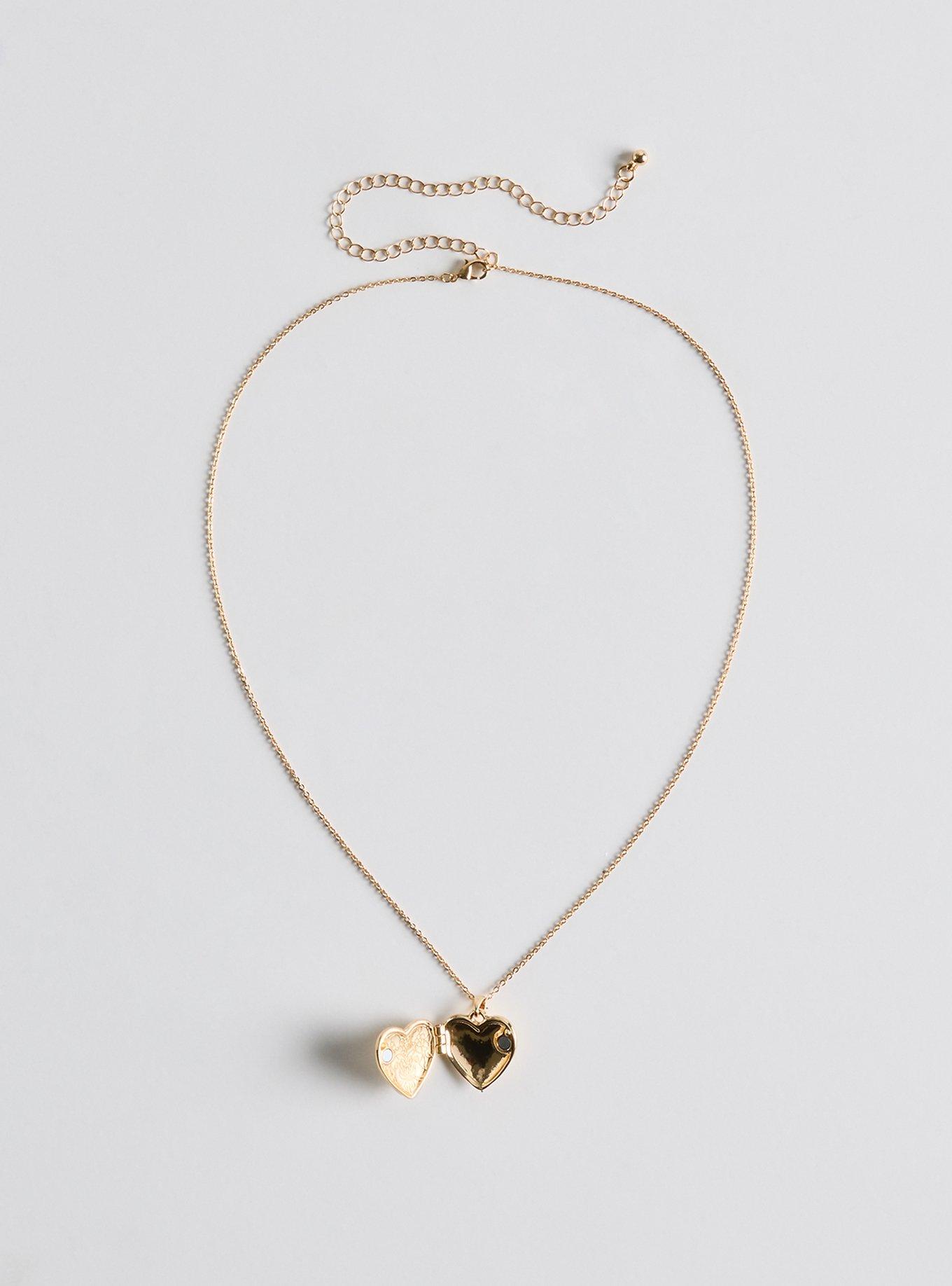 Delicate Heart Locket Necklace, , alternate