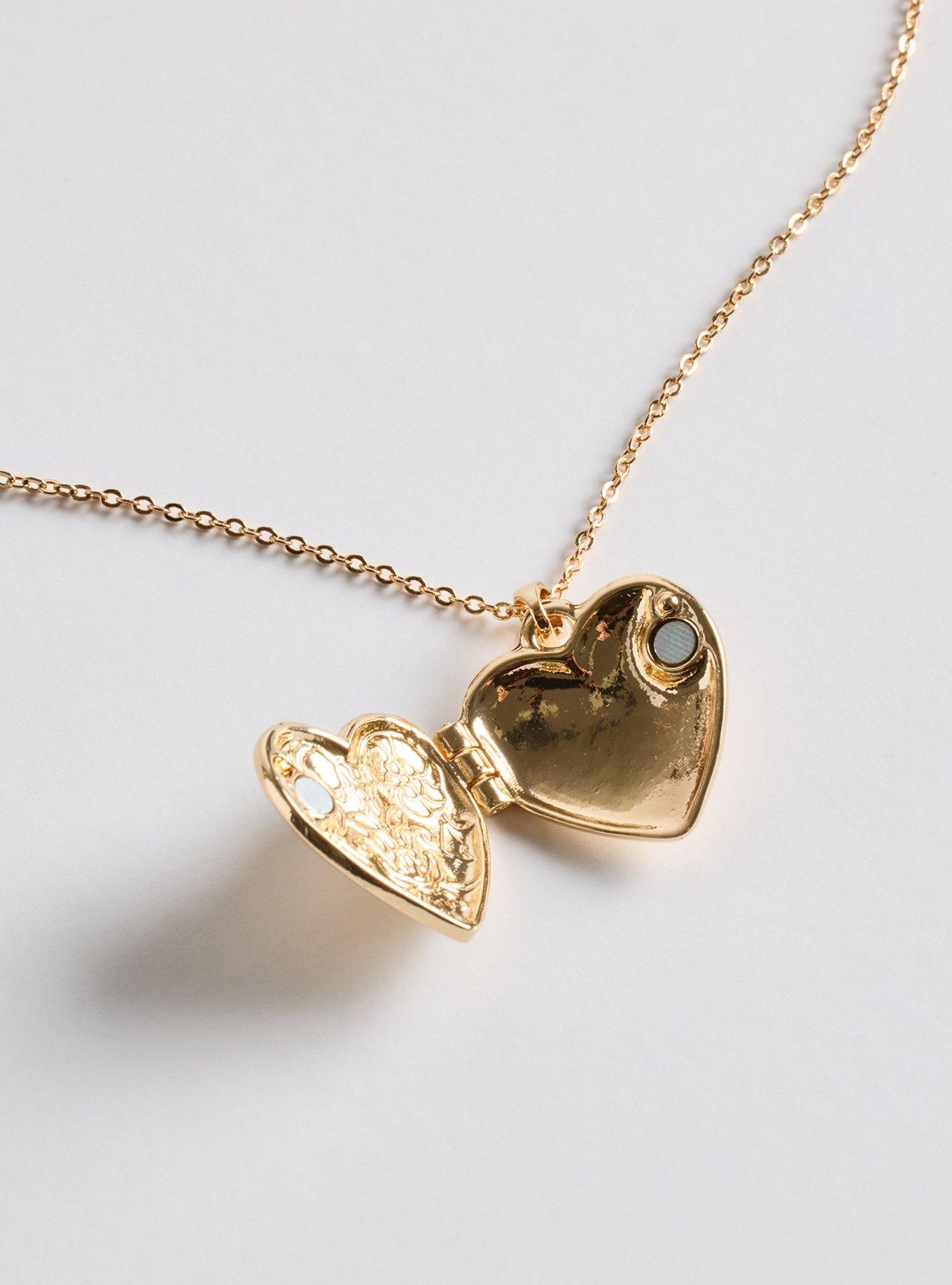 Delicate Heart Locket Necklace, , alternate