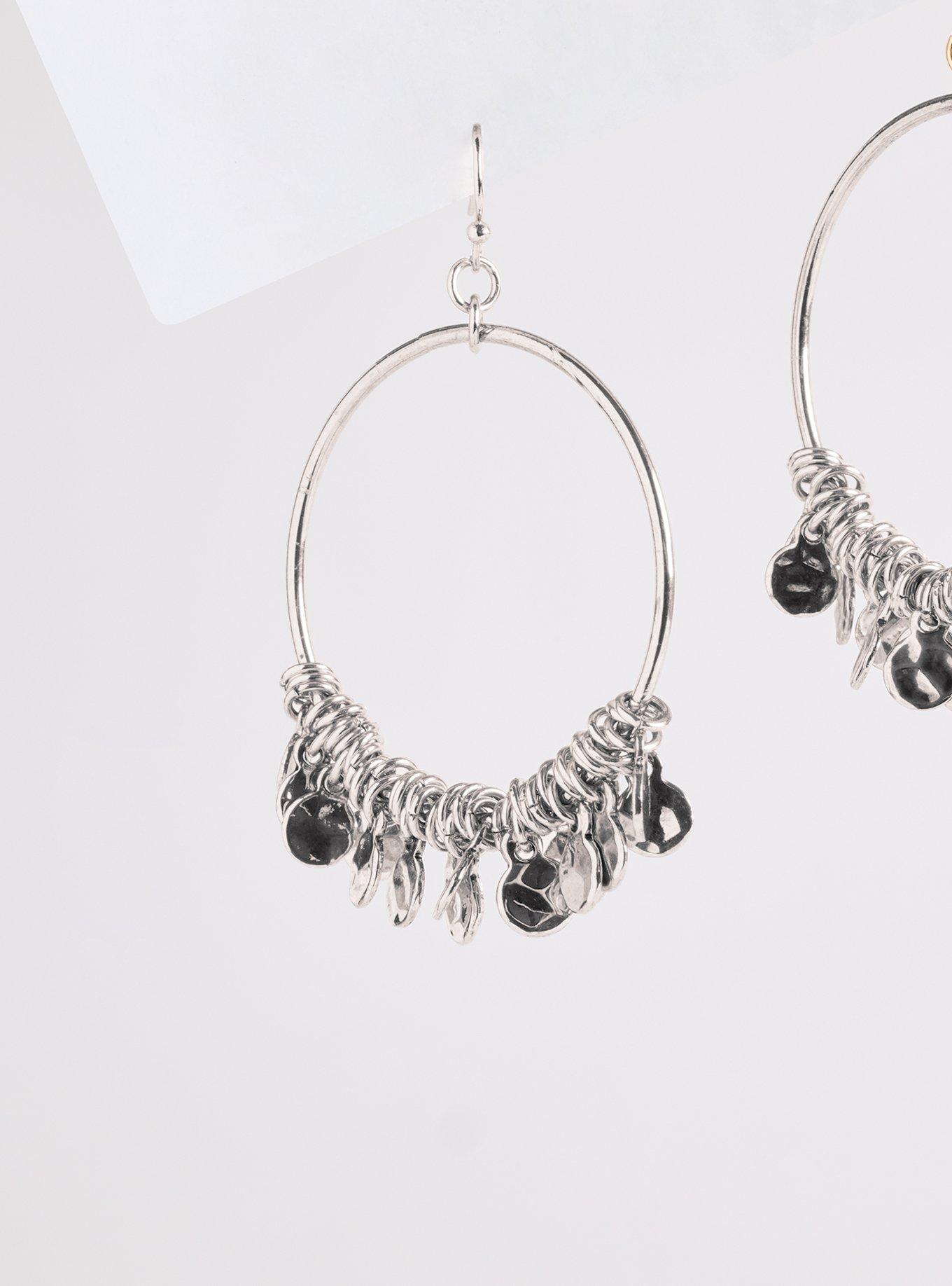 Shaky Hoop Earring, SILVER, alternate