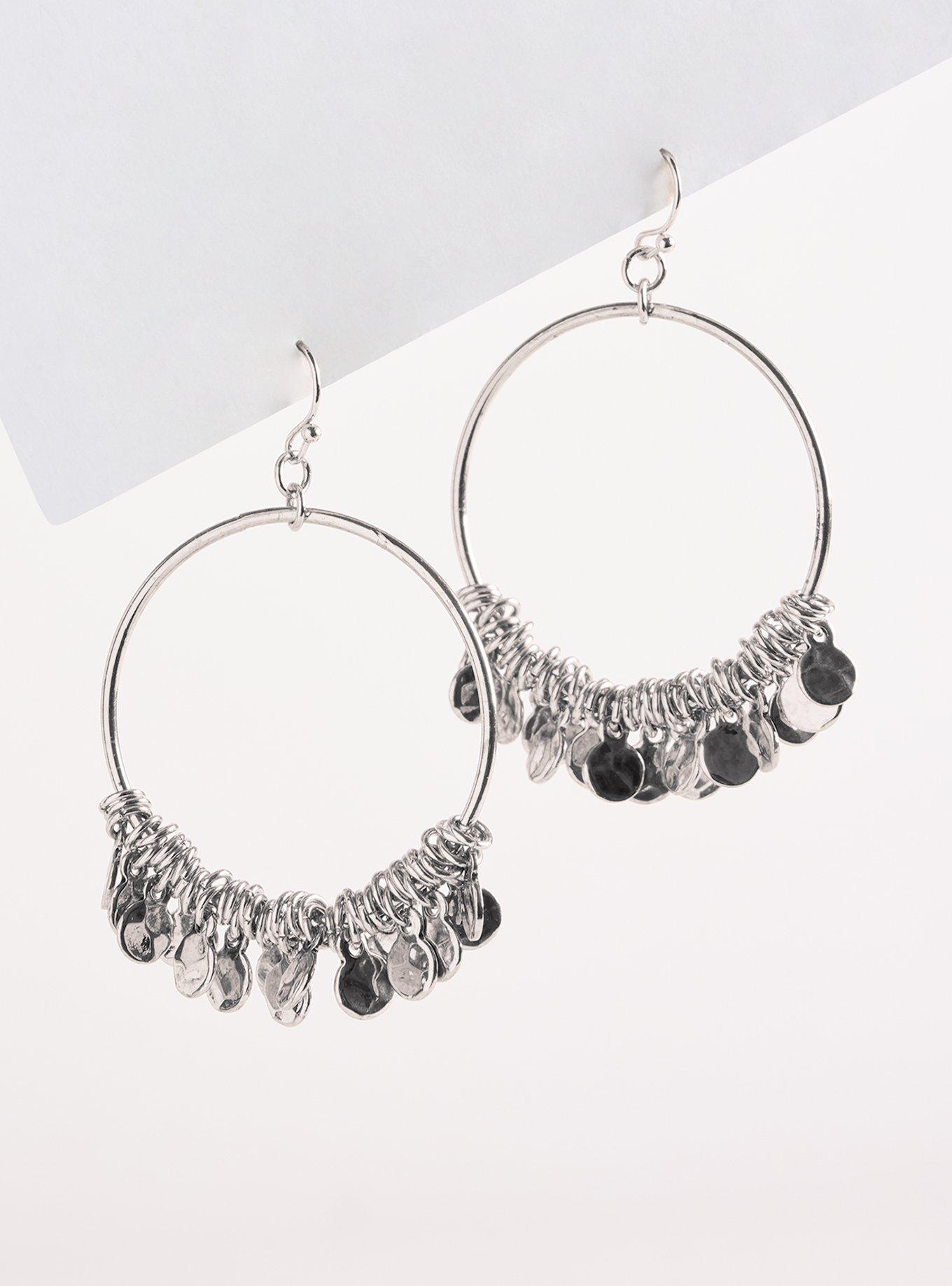 Shaky Hoop Earring, SILVER, hi-res