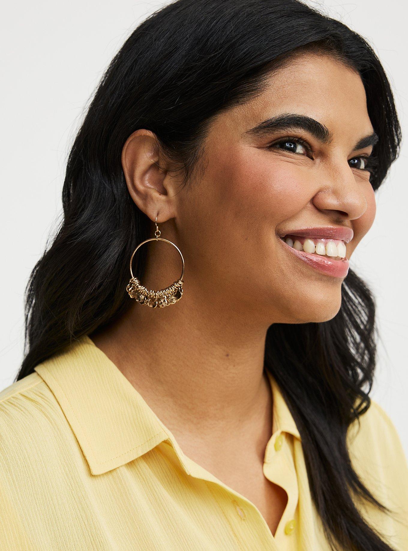 Shaky Hoop Earring, GOLD, alternate