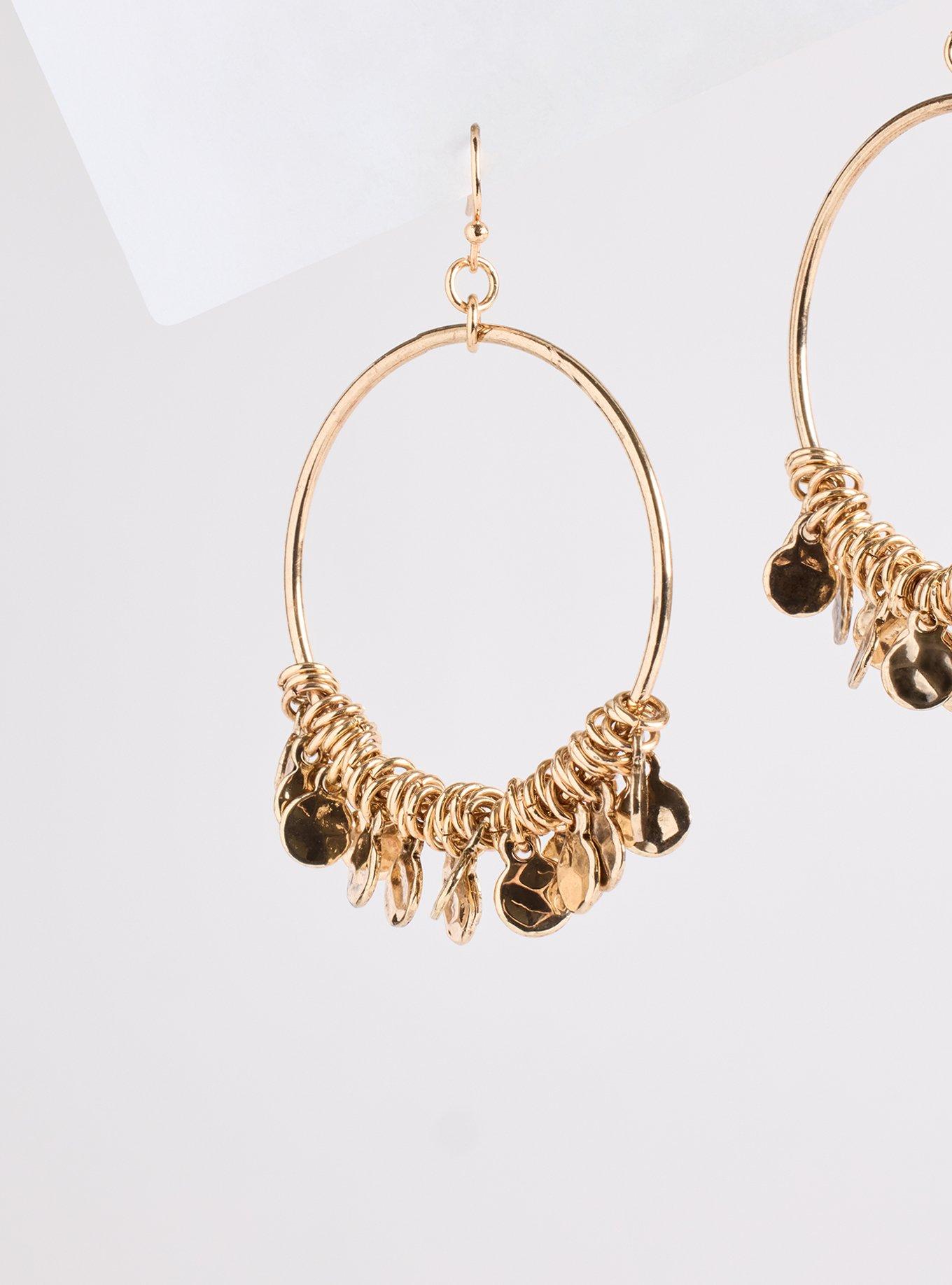 Shaky Hoop Earring, GOLD, alternate