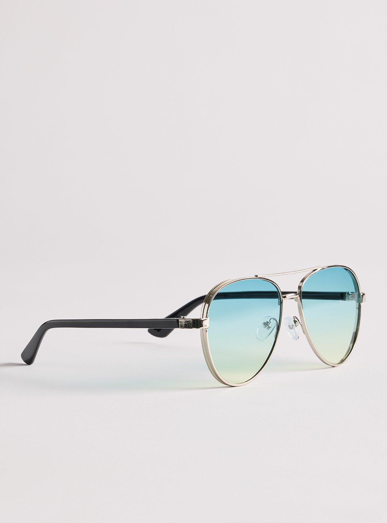 Aviator Ombre Lens Sunglasses, , alternate