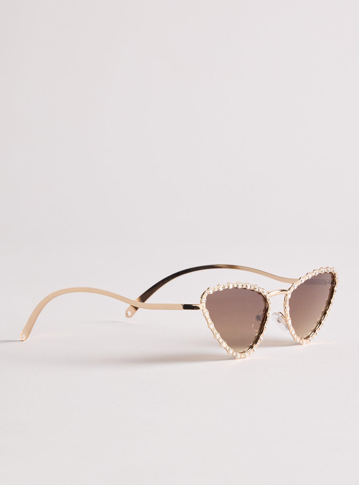 Rhinestone Cateye Sunglasses, , alternate