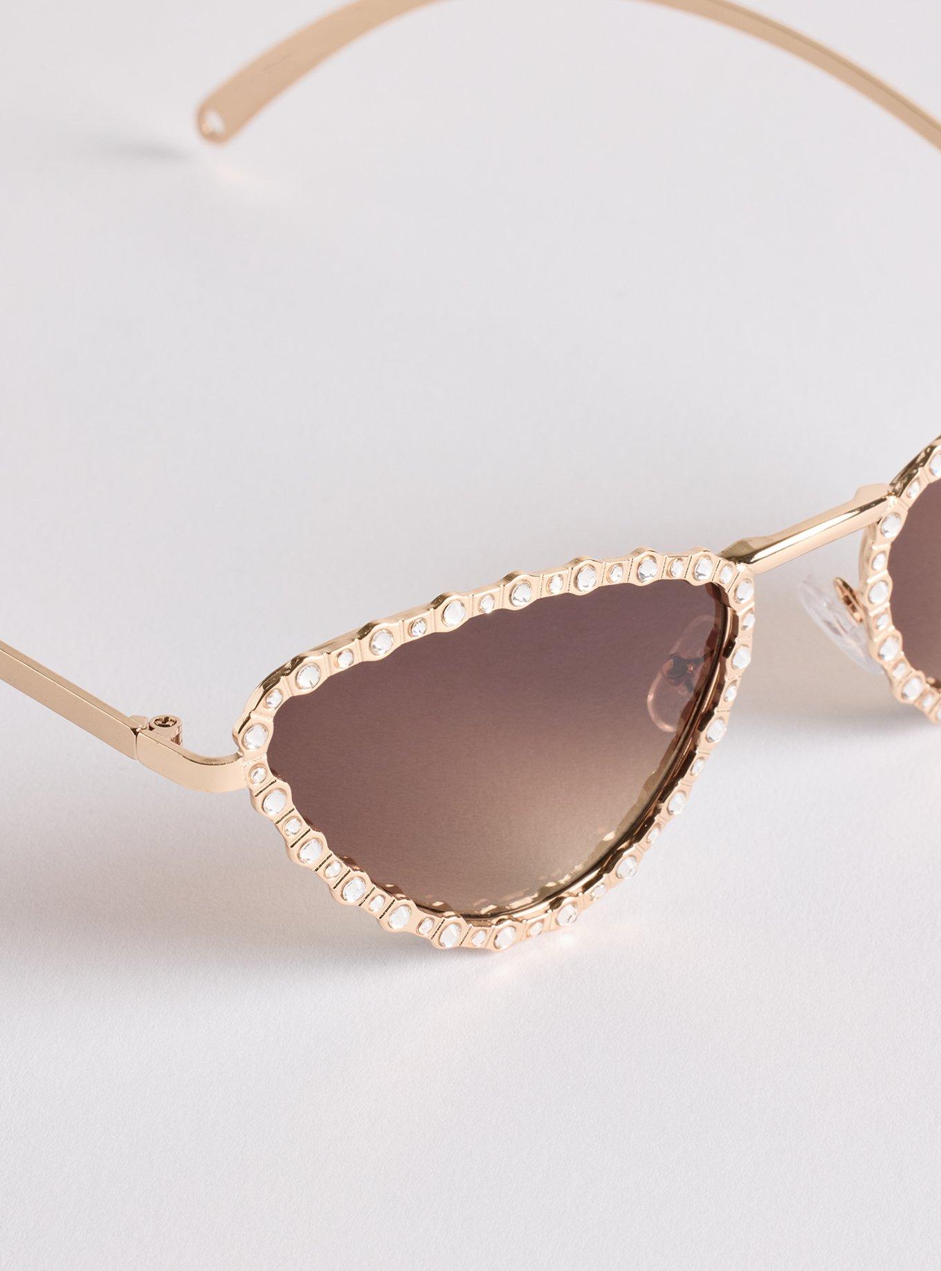 Rhinestone Cateye Sunglasses, , alternate