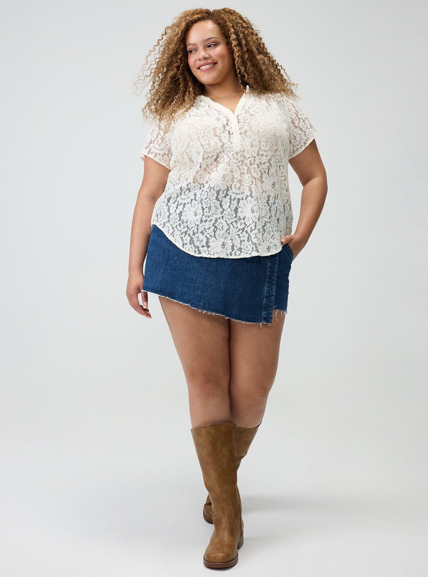 Harper Lace Short Sleeve Blouse, WHISPER WHITE, alternate