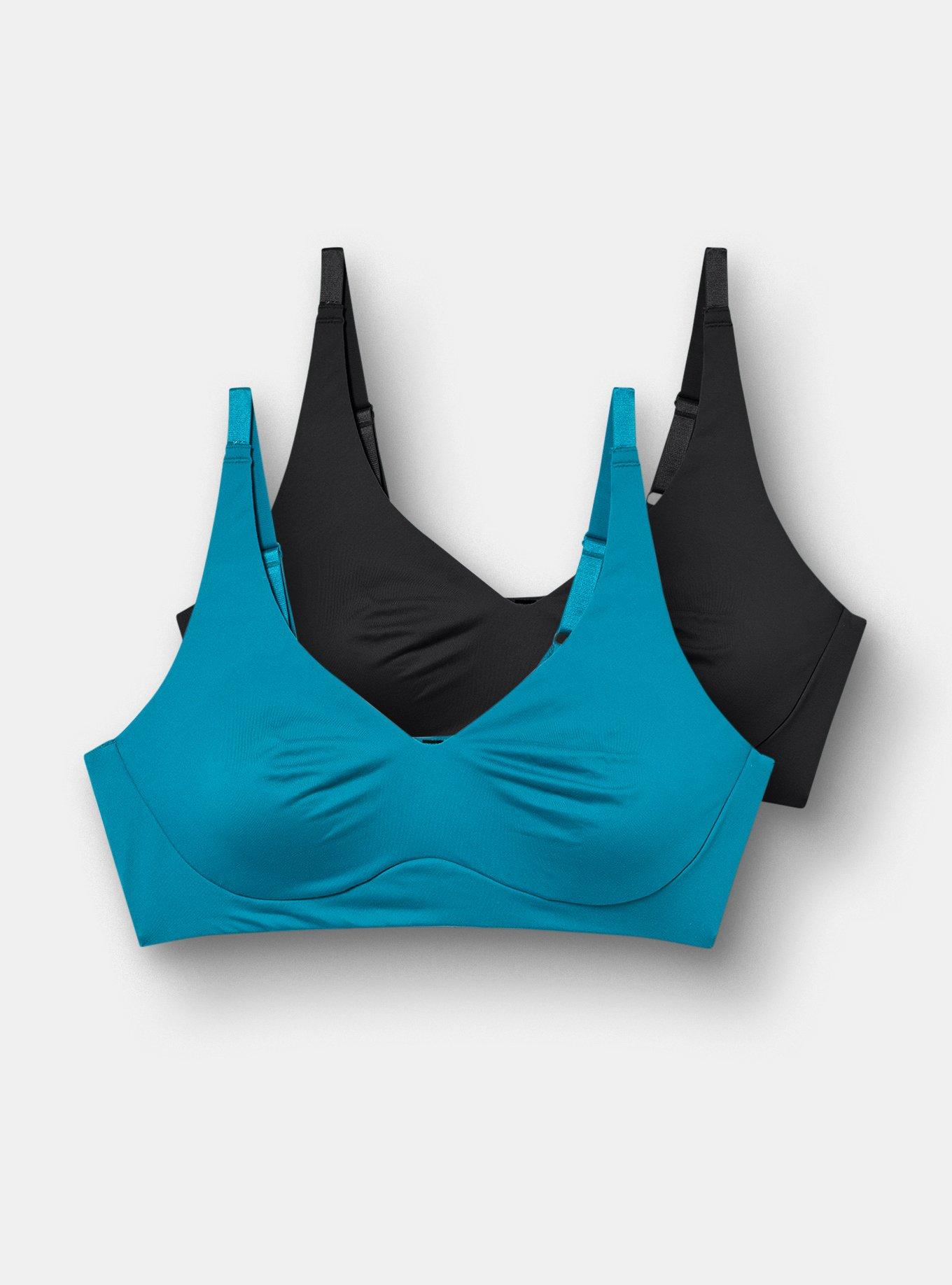 2-Pack Unlined Deep Plunge Bralette, MULTI, flat