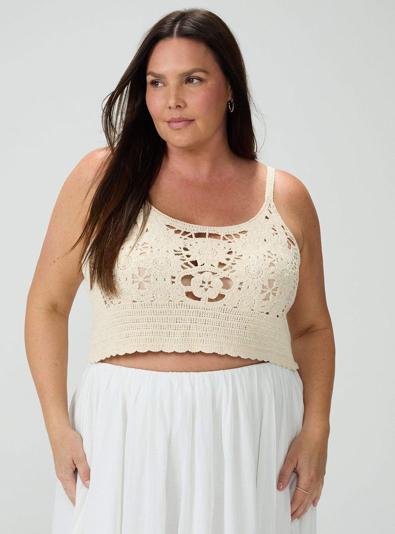 Studio Crochet Top, CREME BRULEE, alternate
