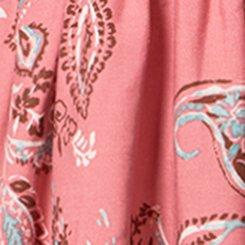 Plus Size Peplum Challis Top, SWEETHEART PAISLEY CORAL, swatch