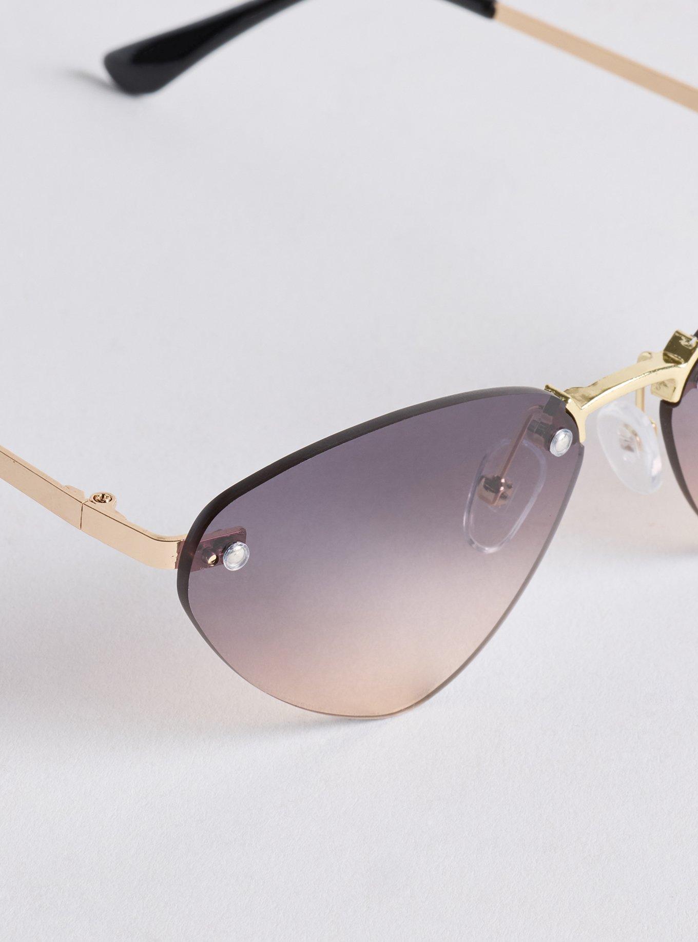 Rimless Cateye Sunglasses, , alternate