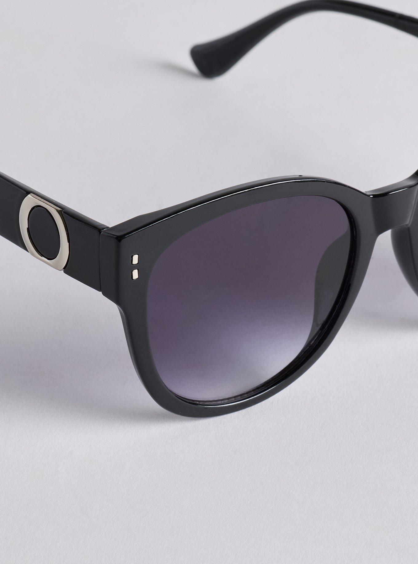 Round Cateye Smoke Lens Sunglasses, , alternate