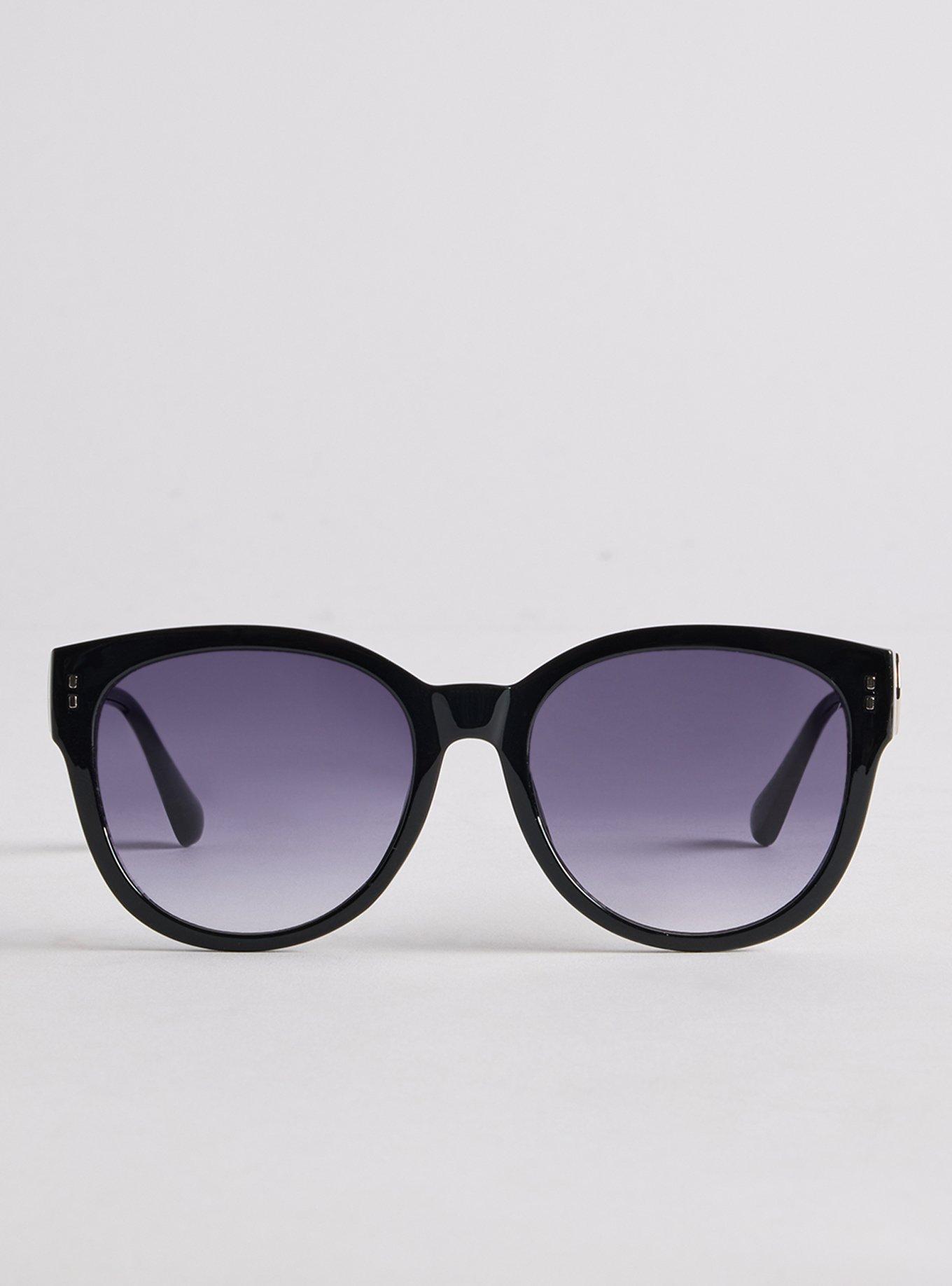 Round Cateye Smoke Lens Sunglasses, , hi-res