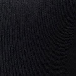 Plus Size Cotton Modal Rib Curved Henley Top, DEEP BLACK, swatch