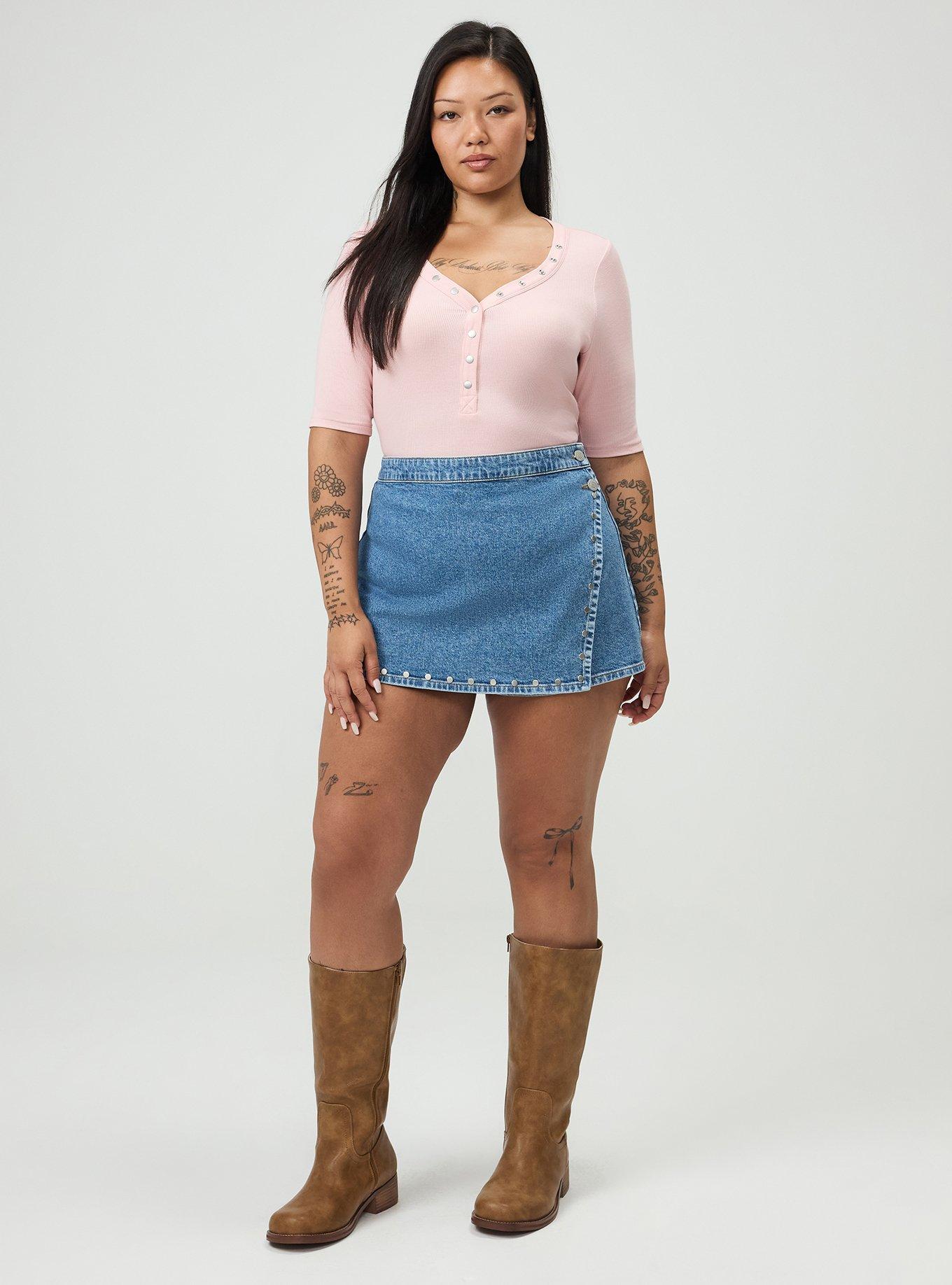 Cotton Modal Rib Curved Henley Top, SILVER PINK, alternate