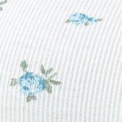 Cotton Modal Rib Curved Henley Top, ROSE DITSY FLORAL BLUE, swatch