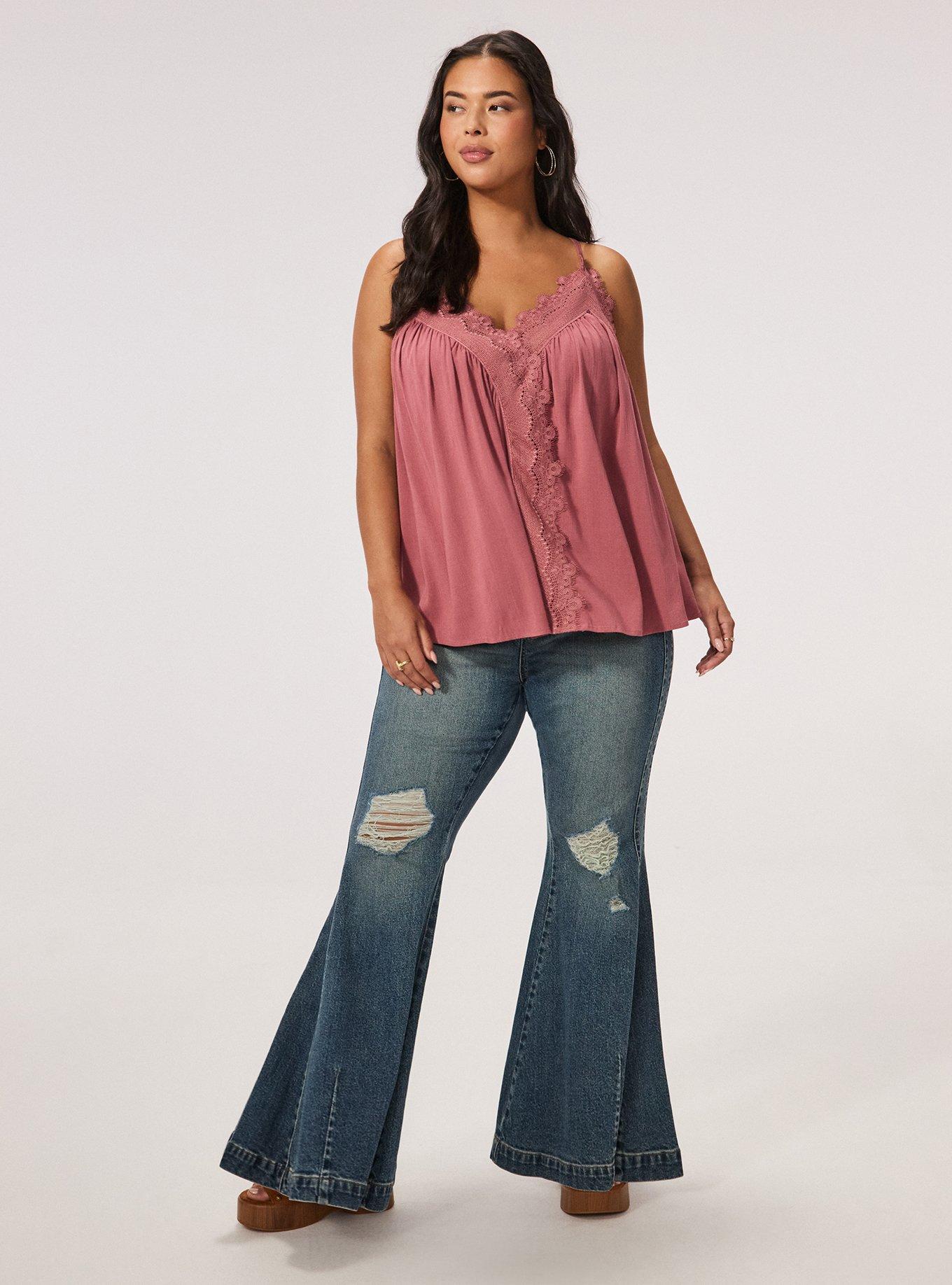 Festi Lace Trim Cami, DECO ROSE, alternate