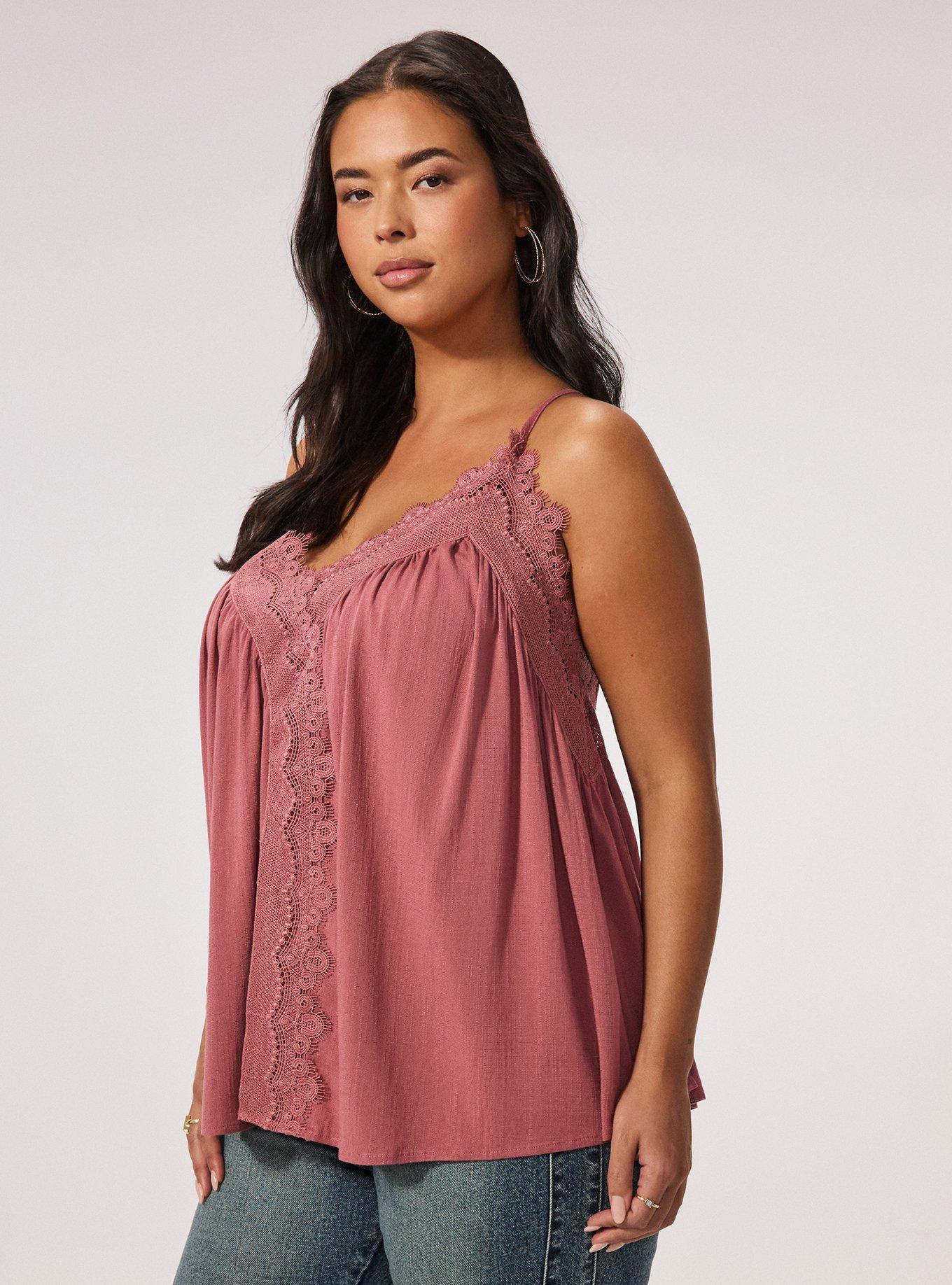 Festi Lace Trim Cami, DECO ROSE, alternate