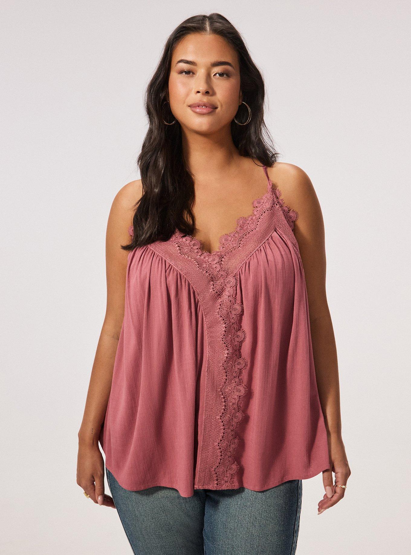 Festi Lace Trim Cami, DECO ROSE, hi-res